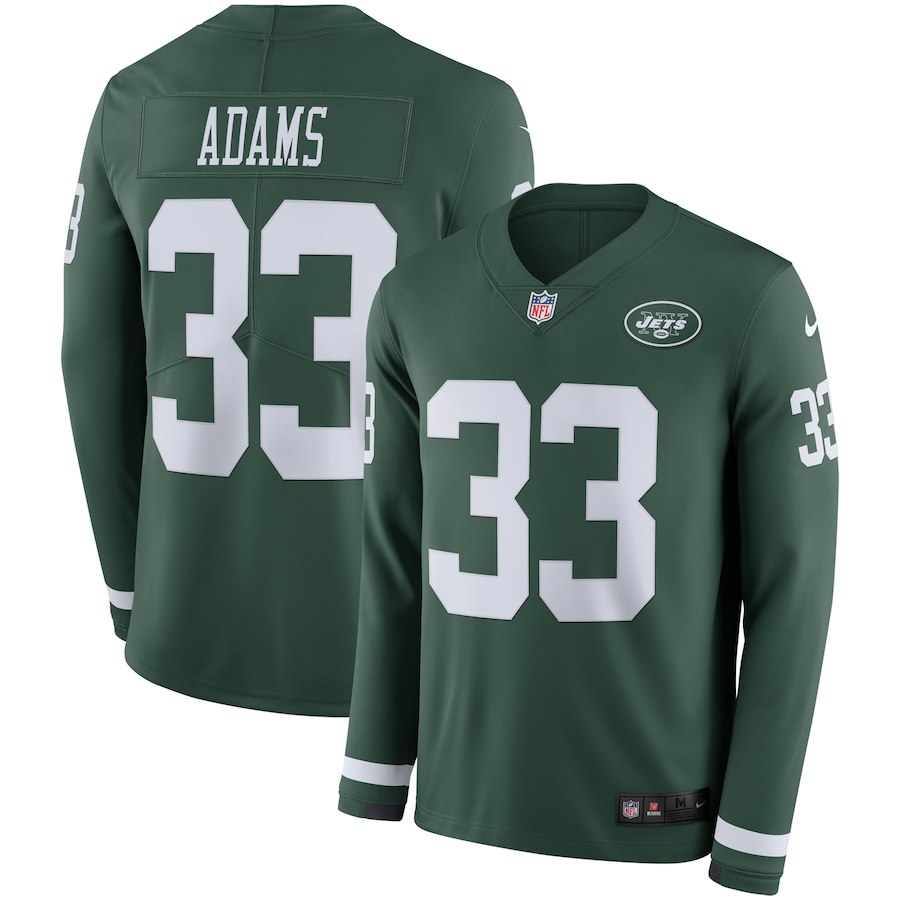 Men New York Jets #33 Adams green Limited NFL Nike Therma Long Sleeve Jersey->san francisco 49ers->NFL Jersey